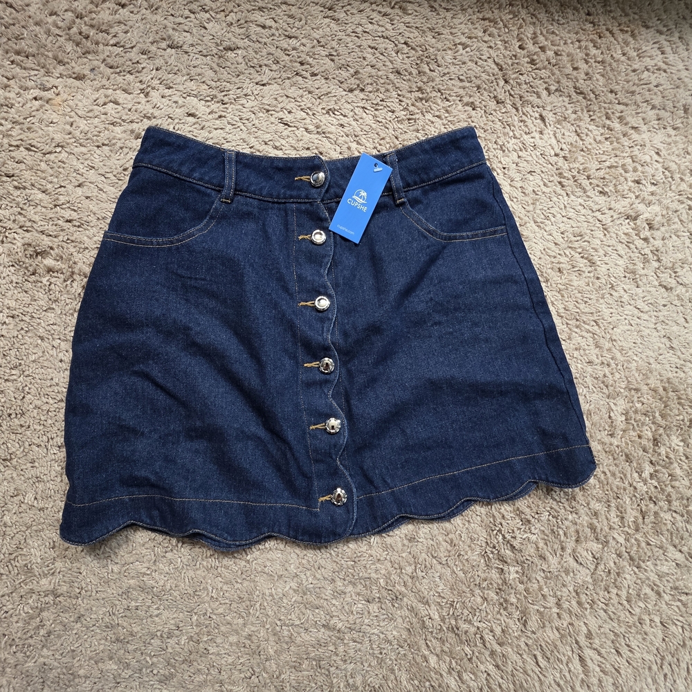 Denim Button-Up Skirt